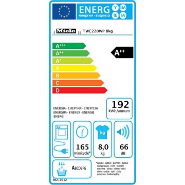 Miele TWC220WP Στεγνωτήριο 8kg A++ με Αντλία Θερμότητας Miele TWC220WP Στεγνωτήριο 8kg A++ με Αντλία Θερμότητας